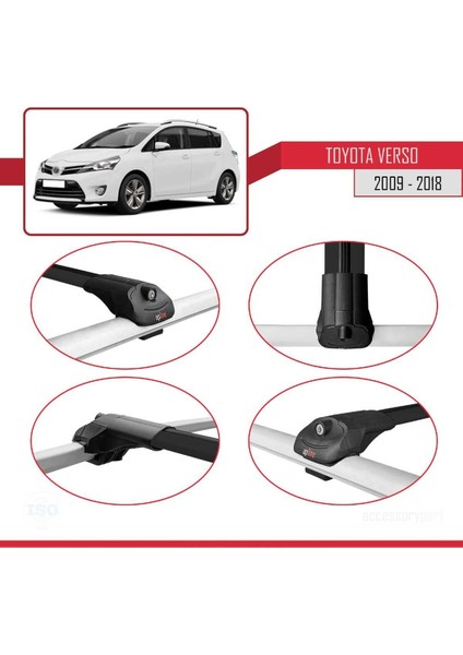 Toyota Verso 2009-2018 Arası ile Uyumlu Ace-1 Ara Atkı Tavan Barı Siyah fırsatları