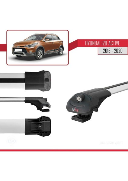 Hyundai I20 Actıve 2015-2020 Arası ile Uyumlu Ace-1 Ara Atkı Tavan Barı Gri modelleri
