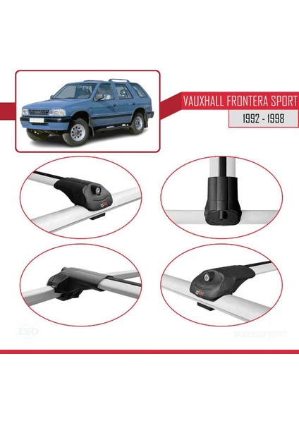 Vauxhall Frontera Sport 1992-1998 Arası ile Uyumlu Ace-1 Ara Atkı Tavan Barı Gri fırsatları