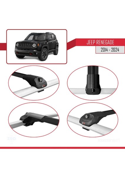 Jeep Renegade 2014 ve Sonrası ile Uyumlu Ace-1 Ara Atkı Tavan Barı Siyah fırsatları