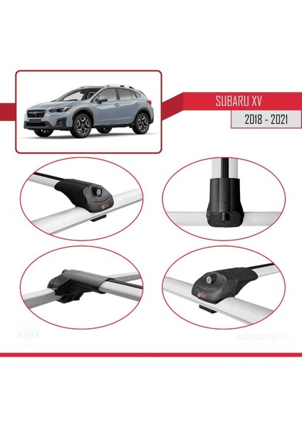 Subaru Xv 2018-2021 Arası ile Uyumlu Ace-1 Ara Atkı Tavan Barı Gri fırsatları