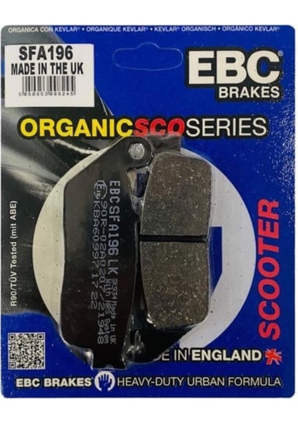 Kymco Xcıtıng 250I R Ön Fren Balata Ebc (Made In Uk)