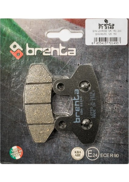 Sym Vs 150 Ön Fren Balata Brenta (Made In Italy)