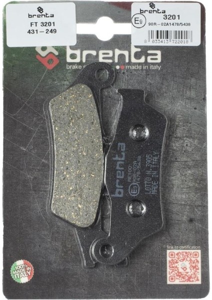 Suzuki Gsx 125 S Ön Fren Balata Brenta (Made In Italy)