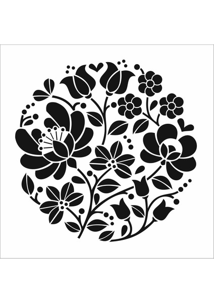 Stencil Sarayi Boyama Şablon Çiçek ve Meyve - 5041