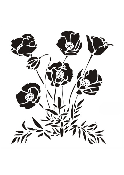 Stencil Sarayi Boyama Şablon Çiçek ve Meyve - 8707