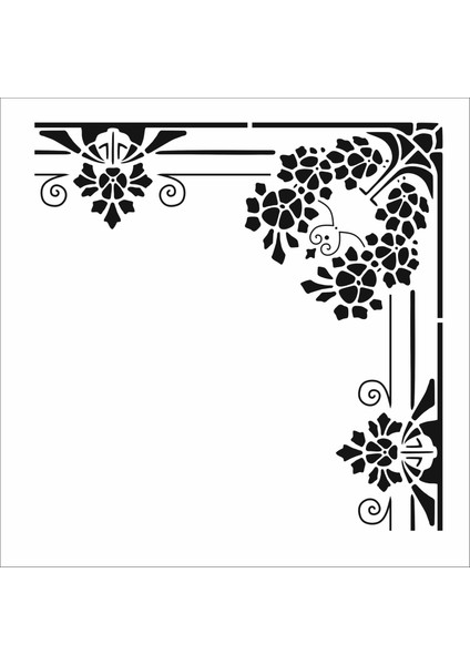 Stencil Sarayi Boyama Şablon Köşe - 8538