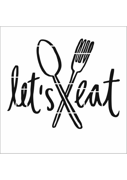 Stencil Sarayi Boyama Şablon Mutfak Obje ve Yazıları - 8061