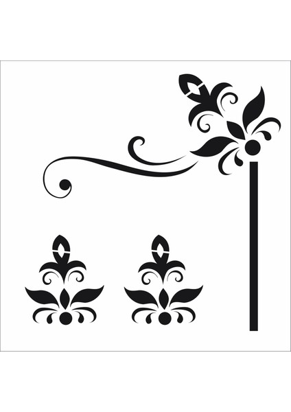 Stencil Sarayi Boyama Şablon Köşe - 8571