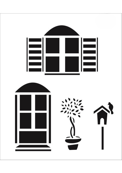 Stencil Sarayi Boyama Şablon Objeler - 5018