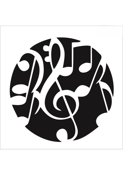 Stencil Sarayi Boyama Şablon Muzik - 1322