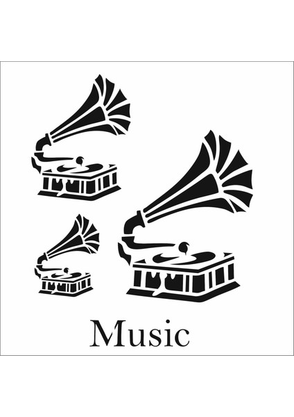 Stencil Sarayi Boyama Şablon Muzik - 4470