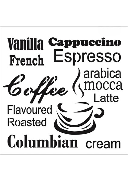 Stencil Sarayi Boyama Şablon Mutfak Obje ve Yazıları - 1182