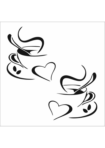 Stencil Sarayi Boyama Şablon Mutfak Obje ve Yazıları - 4004