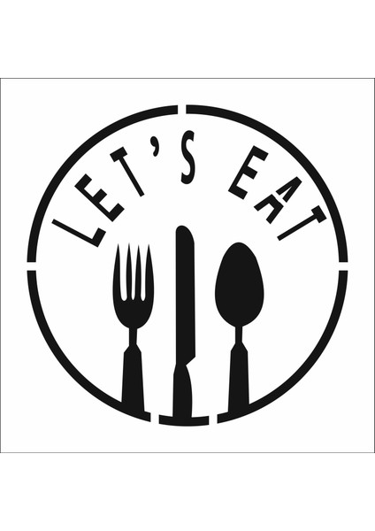 Stencil Sarayi Boyama Şablon Mutfak Obje ve Yazıları - 8068