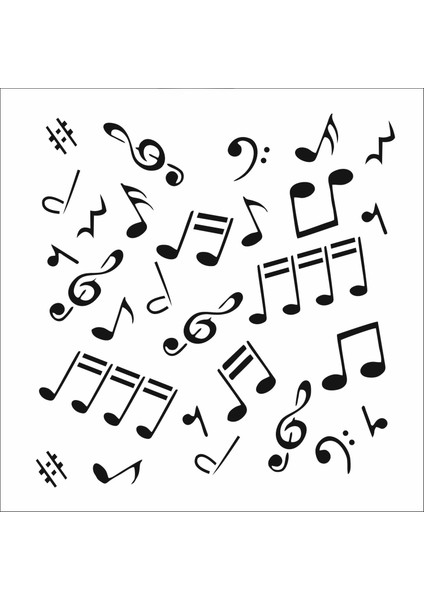 Stencil Sarayi Boyama Şablon Muzik - 4468