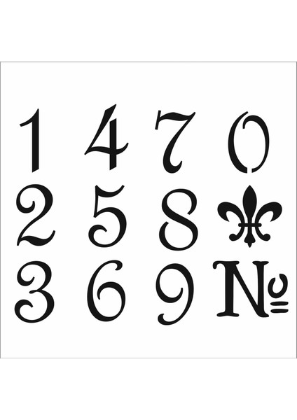 Stencil Sarayi Boyama Şablon Yazı ve Numaralar - 7951