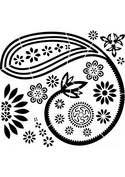 Stencil Sarayi Boyama Şablon Şal Desen - 4437