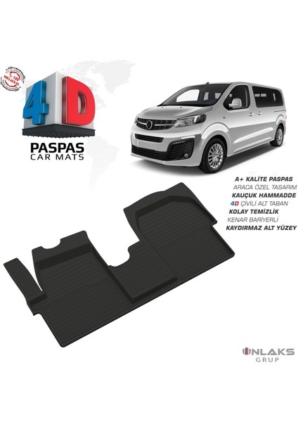 RK Carshop Opel Vivaro C (Zafira Life) Ferrous 4d Havuzlu Kauçuk Paspas 2019 ve Üstü