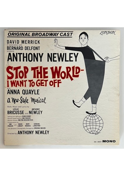 Anthony Newley With Anna Quayle Stop The World I Want To Get Off (Original Broadway Cast Recording)  Lp Plak (Orjinal Dönem 1962 Amerika Baskı)