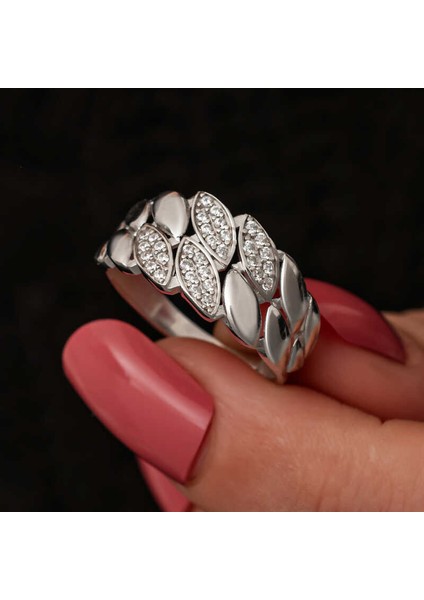 Gümüş Zirkon Taşlı Kadın Yüzük