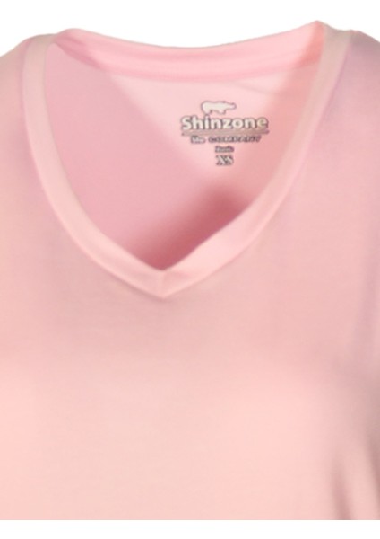 Kadın V Yaka Basic Pembe T-Shirt fırsatları