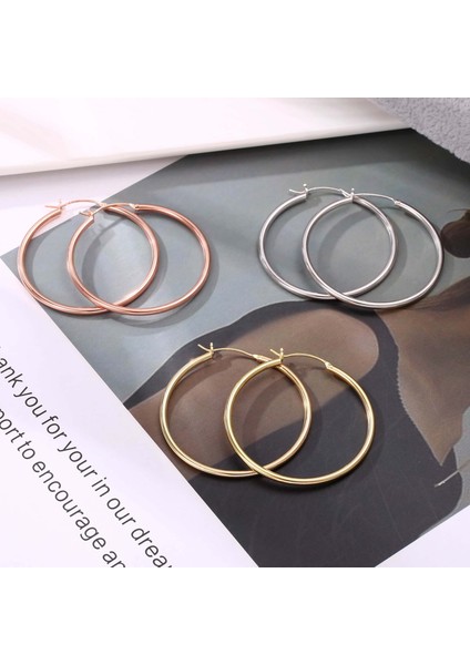 Tignn Halka Küpe Kadınlar Için 14K Altın Kaplama 925 Ayar Gümüş Post Hipoalerjenik Tıknaz Küpe (Yurt Dışından) modelleri