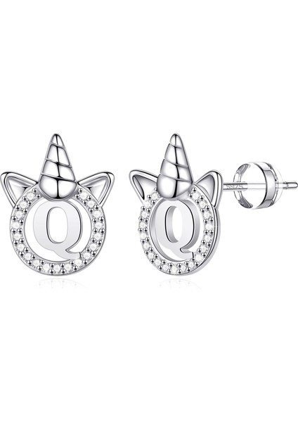 Laatikui Unicorns Kızlar Için Küpe S925 Ayar Gümüş Post Cz Unicorn Küpe 14K Beyaz Altın Kaplama Damızlık Küpe Kızlar Için (Yurt Dışından)