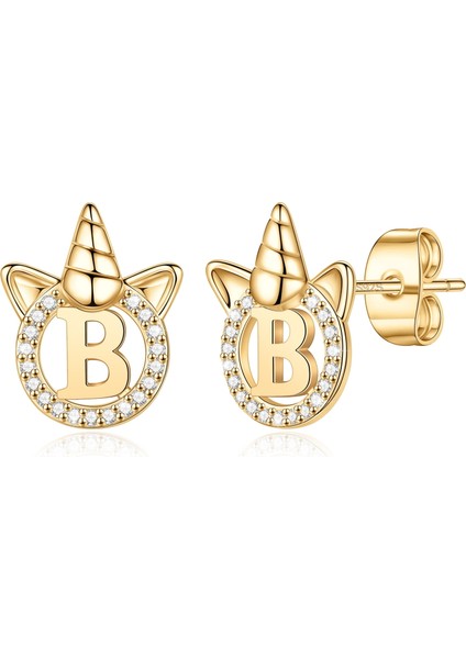 Laatikui Unicorns Kızlar Için Küpe S925 Ayar Gümüş Post Cz Unicorn Küpe 14K Beyaz Altın Kaplama Damızlık Küpe Kızlar Için (Yurt Dışından)