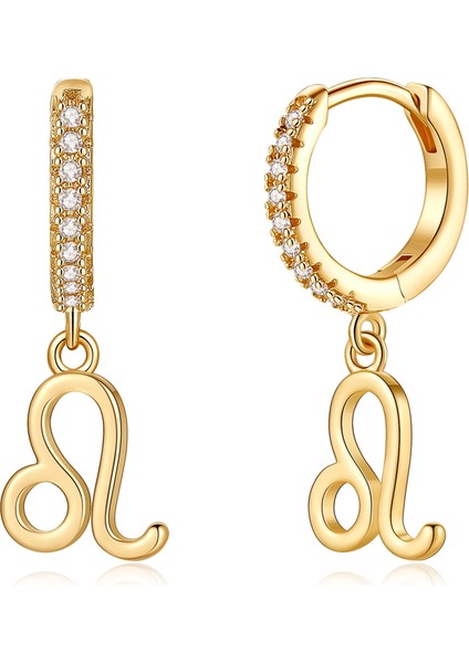 Laatikui Kova Küpe Huggie Hoop S925 Gümüş Post Burç Zodyak Küpe (Yurt Dışından)