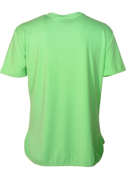 Kadın V Yaka Basic Yeşil T-Shirt