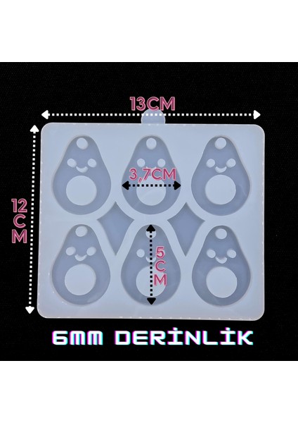 Epoksi Silikon Kalıp / 6lı Avokado Kalıbı