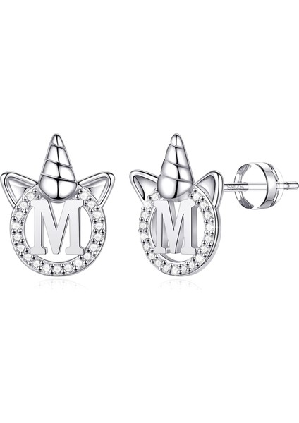 Laatikui Unicorns Kızlar Için Küpe S925 Ayar Gümüş Post Cz Unicorn Küpe 14K Beyaz Altın Kaplama Damızlık Küpe Kızlar Için (Yurt Dışından)