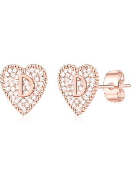 Laatikui Kalp Damızlık Küpe Kız Kübik Küpe Kadınlar Için Yürüyor Kız (Yurt Dışından)