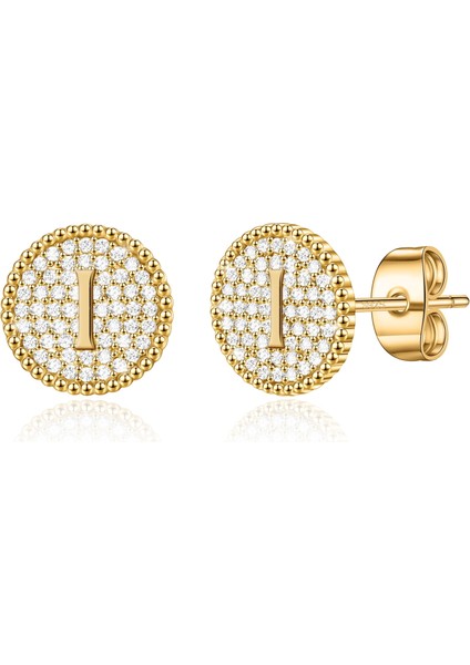 Laatikui Damızlık Küpe Kadınlar Için S925 Gümüş Post Kübik Zirkonya Disk Hipoalerjenik Küpe (Yurt Dışından)