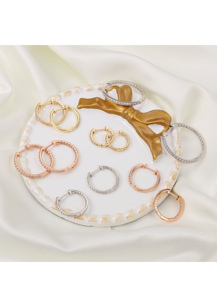 Laatikui 925 Ayar Gümüş Post Kübik Zirkonya Huggie Halka Küpe 14K Altın Kaplama Açacağı Cz Huggy Halka Küpe (Yurt Dışından) modelleri