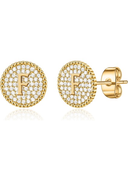 Laatikui Damızlık Küpe Kadınlar Için S925 Gümüş Post Kübik Zirkonya Disk Hipoalerjenik Küpe (Yurt Dışından)