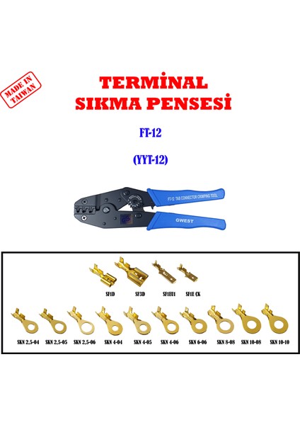 Gw 12 Terminal Sıkma Pensesi Ft 12 - Yyt 12