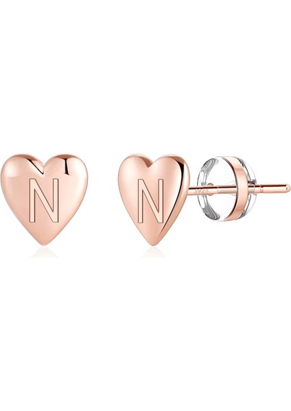 Laatikui Kalp Damızlık Küpe Kızlar Için S925 Gümüş Post 14K Altın Kaplama Dainty Mektup Küpe Kadın Kız Çocuklar Için Hassas Kız Küpe (Yurt Dışından)