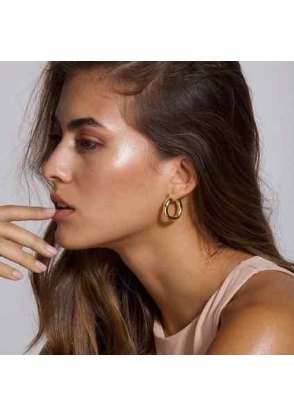 Laatikui Küçük Altın Çember Küpe Kadınlar Için 14K Altın Kaplama 925 Ayar Gümüş Post Hipoalerjenik Mini Tıknaz Açık Çemberler Küpe (Yurt Dışından) fırsatları