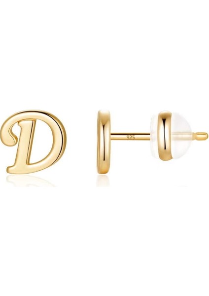 Laatikui Gümüş Damızlık Küpe 14K Altın Kaplama Hipoalerjenik Küpe (Yurt Dışından)