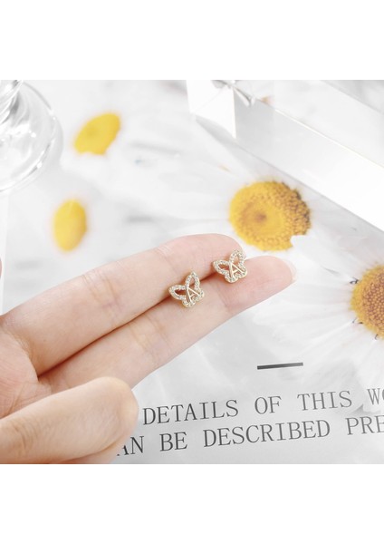 Laatikui Kelebek Küpe Kız 14K Altın Kaplama S925 Gümüş Küçük Kız Küpe (Yurt Dışından) fırsatları