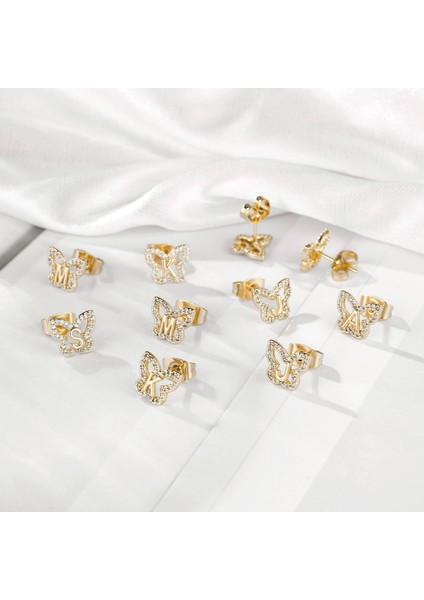 Laatikui Kelebek Küpe Kız 14K Altın Kaplama S925 Gümüş Küçük Kız Küpe (Yurt Dışından) indirimleri