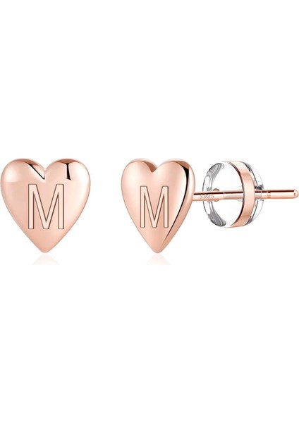 Laatikui Kalp Damızlık Küpe Kızlar Için S925 Gümüş Post 14K Altın Kaplama Dainty Mektup Küpe Kadın Kız Çocuklar Için Hassas Kız Küpe (Yurt Dışından)