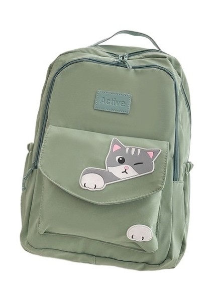 Yeni Büyük Kapasiteli Sırt Çantası Kadın Sevimli Yavru Kedi Karikatür Okul Çantası Ilk ve Ortaokul Öğrencileri Için (Yurt Dışından)