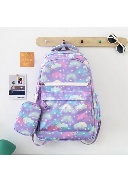 Öğrenci Baskılı Oxford Kumaş Okul Çantası Yıldızlı Gökyüzü Öğrenci Sırt Çantası (Yurt Dışından)