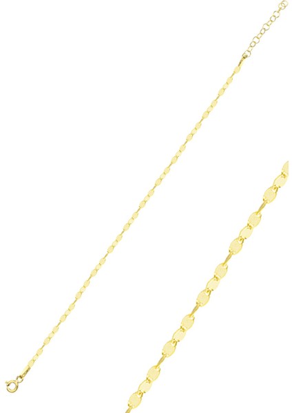Gümüş Altın Yaldızlı Parlak Mekik Pullu Bileklik SGTL12501GOLD