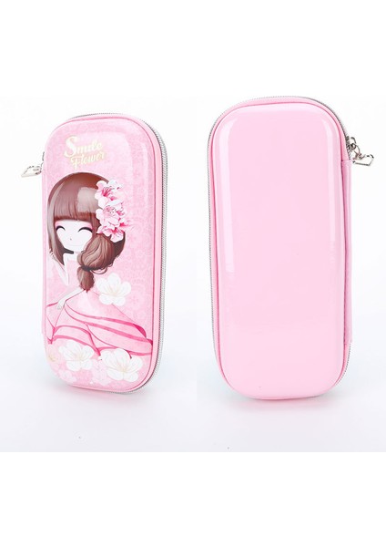 Çiçek Kız Sevimli Kırtasiye Kutusu Baskılı Kırtasiye Çantası (Yurt Dışından)