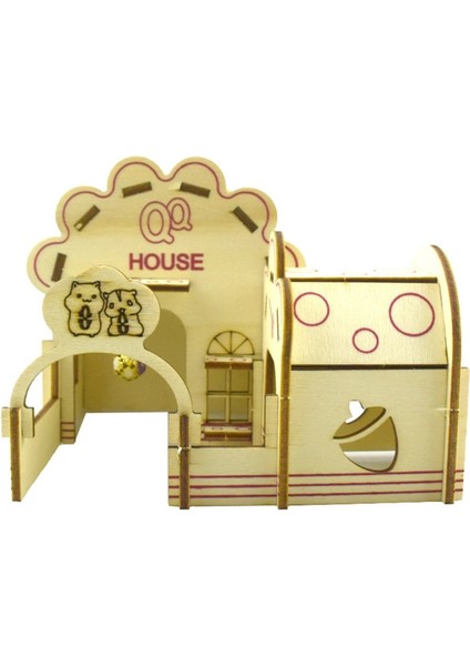 O Tarzı Hamster Saklanma Odası Ahşap Kulübe Küçük Hayvanlar Çift Katlı Villa Sıçan Oda Evi Kafes Egzersiz Oyuncak Merdiven Tahtası ile (Yurt Dışından) fiyatları