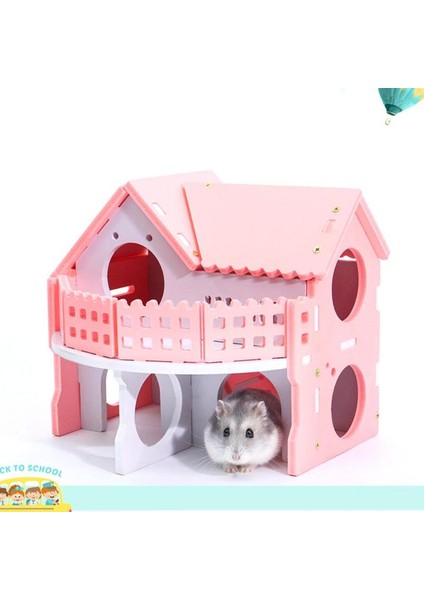 J Tarzı Sevimli Mini Küçük Hayvan Evcil Hamster Evi Yuva Tavşan Kirpi Evcil Hayvan Yatma Kütüğü Kabin Evcil Hayvan Yatma Evi Malzemeleri (Yurt Dışından)